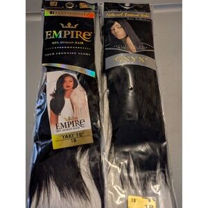 Empire Human Hair Yaki 10 Inch 1B & Sensationnel Onyx Natural Essence